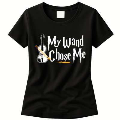My Wand Chose Me Violin Player Violinist Music Womens T-Shirt