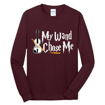 My Wand Chose Me Violin Player Violinist Music Tall Long Sleeve T-Shirt