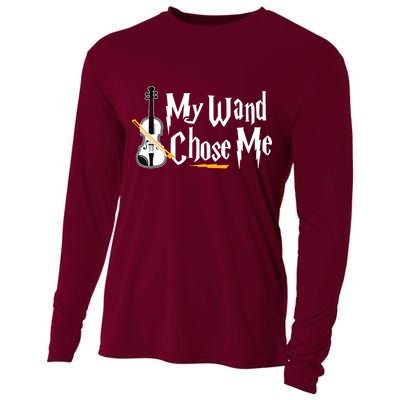 My Wand Chose Me Violin Player Violinist Music Cooling Performance Long Sleeve Crew
