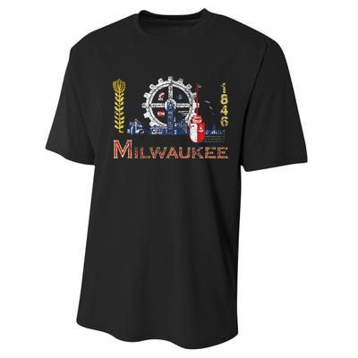 Milwaukee Wisconsin City Classic Flag Performance Sprint T-Shirt