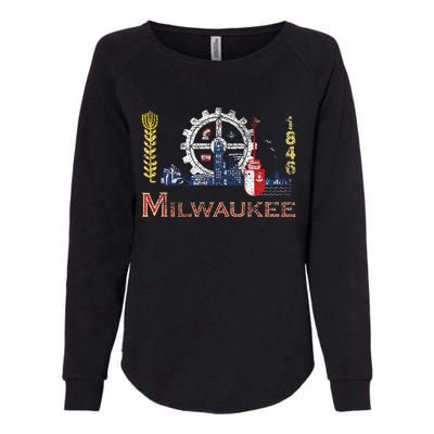 Milwaukee Wisconsin City Classic Flag Womens California Wash Sweatshirt