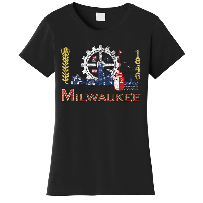 Milwaukee Wisconsin City Classic Flag Women's T-Shirt