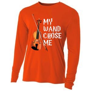 My Wand Chose Me Violin Violinist Gift Orchestra Tee Cooling Performance Long Sleeve Crew