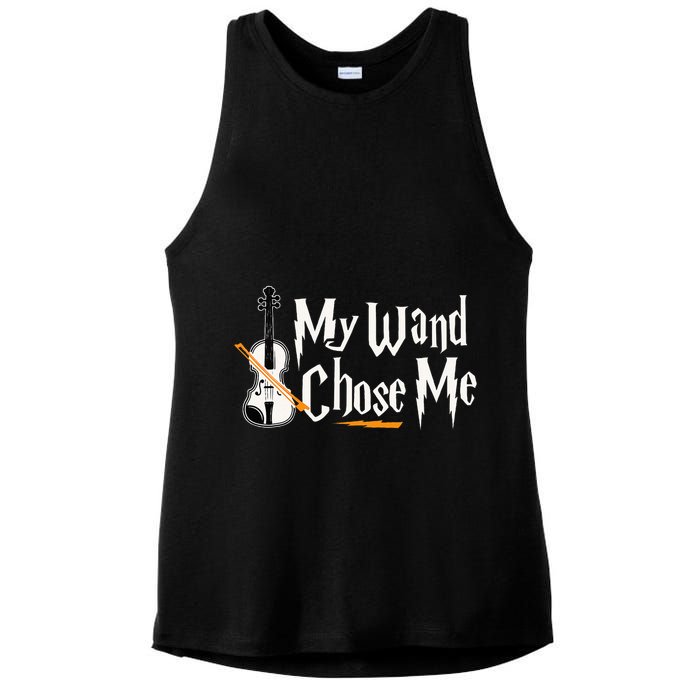 My Wand Chose Me Violin Player Violinist Music Ladies PosiCharge Tri-Blend Wicking Tank