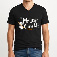 My Wand Chose Me Violin Player Violinist Music V-Neck T-Shirt