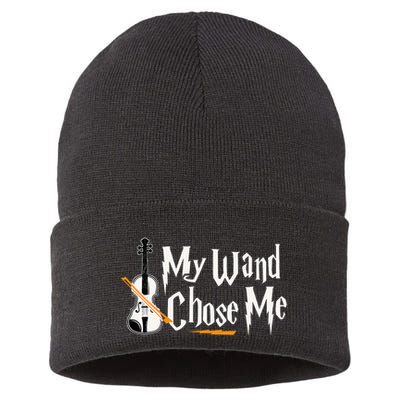 My Wand Chose Me Violin Player Violinist Music Sustainable Knit Beanie