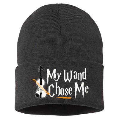 My Wand Chose Me Violin Player Violinist Music Sustainable Knit Beanie