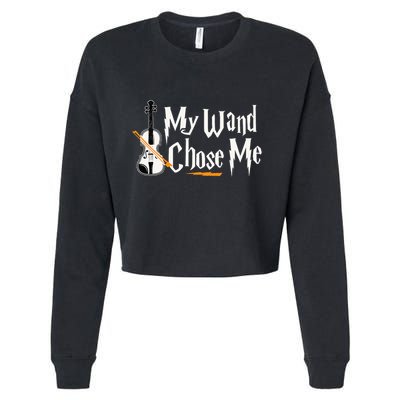 My Wand Chose Me Violin Player Violinist Music Cropped Pullover Crew