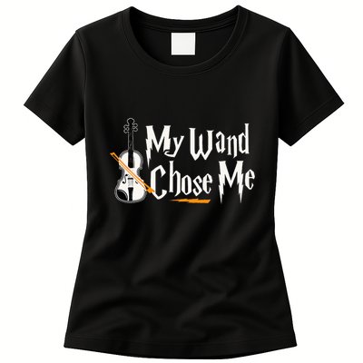 My Wand Chose Me Violin Player Violinist Music Womens T-Shirt