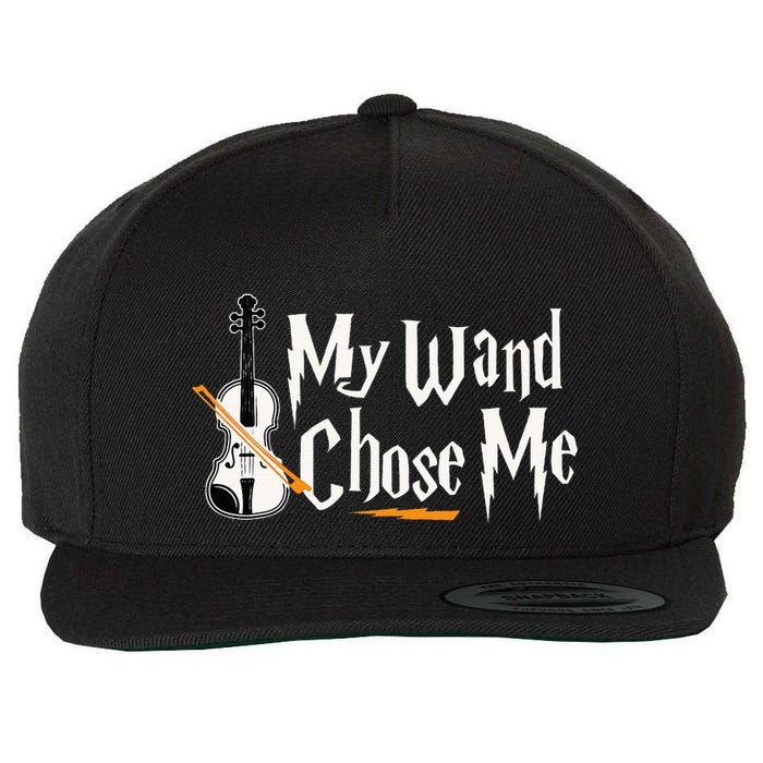My Wand Chose Me Violin Player Violinist Music Wool Snapback Cap