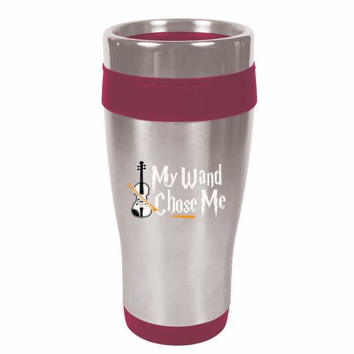 My Wand Chose Me Violin Player Violinist Music 16oz Travel Tumbler