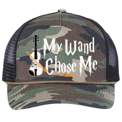 My Wand Chose Me Violin Player Violinist Music Retro Rope Trucker Hat Cap