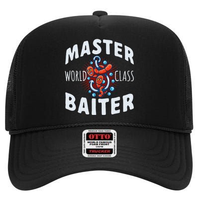 Master World Class Baiter Fishing Reel Fish High Crown Mesh Back Trucker Hat