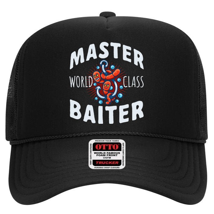 Master World Class Baiter Fishing Reel Fish High Crown Mesh Back Trucker Hat