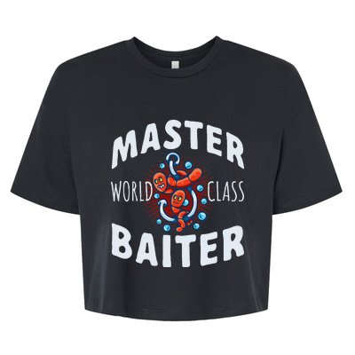 Master World Class Baiter Fishing Reel Fish Bella+Canvas Jersey Crop Tee