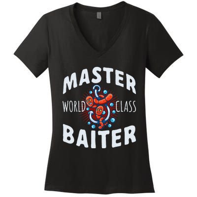 Master World Class Baiter Fishing Reel Fish Women's V-Neck T-Shirt