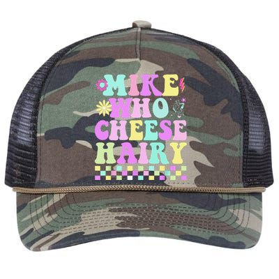 Mike Who Cheese Hairy Funny Saying Forgroovy Retro Rope Trucker Hat Cap