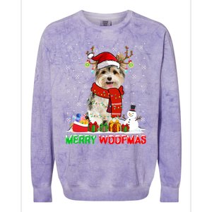 Merry Woofmas Christmas Yorkshire Terrier Dog Xmas Santa Cute Gift Colorblast Crewneck Sweatshirt