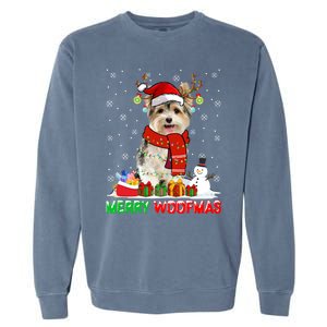 Merry Woofmas Christmas Yorkshire Terrier Dog Xmas Santa Cute Gift Garment-Dyed Sweatshirt