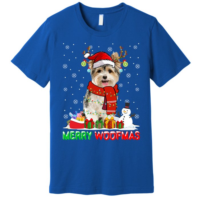 Merry Woofmas Christmas Yorkshire Terrier Dog Xmas Santa Cute Gift Premium T-Shirt