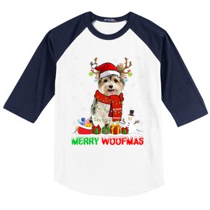 Merry Woofmas Christmas Yorkshire Terrier Dog Xmas Santa Cute Gift Baseball Sleeve Shirt