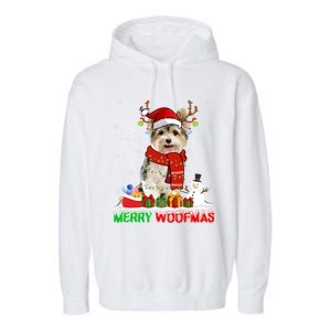 Merry Woofmas Christmas Yorkshire Terrier Dog Xmas Santa Cute Gift Garment-Dyed Fleece Hoodie