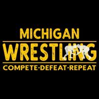 Michigan Wrestling Compete Defeat Repeat Gift Impact Tech Backpack