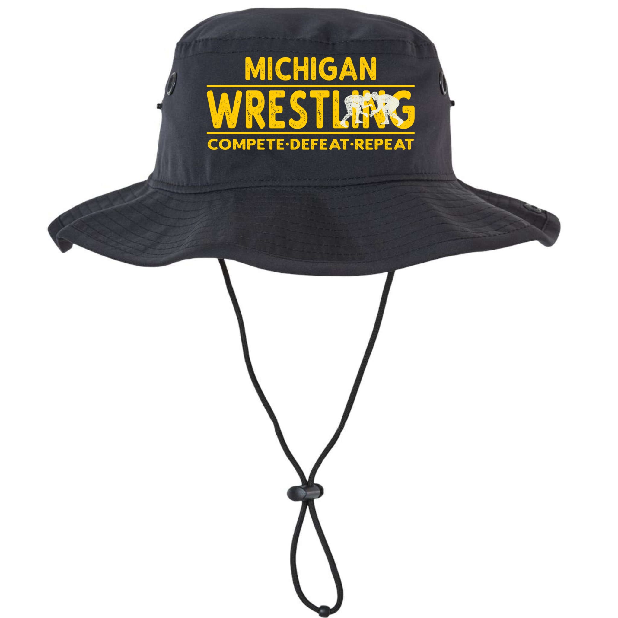 Michigan Wrestling Compete Defeat Repeat Gift Bucket Hat