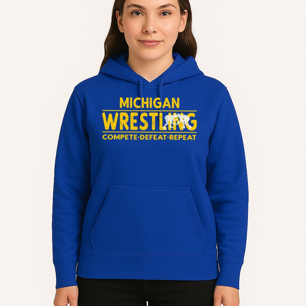 Michigan Wrestling Compete Defeat Repeat Gift Hoodie