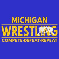 Michigan Wrestling Compete Defeat Repeat Gift Button