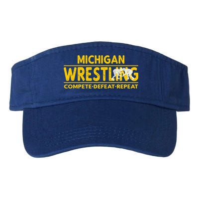 Michigan Wrestling Compete Defeat Repeat Gift Visor