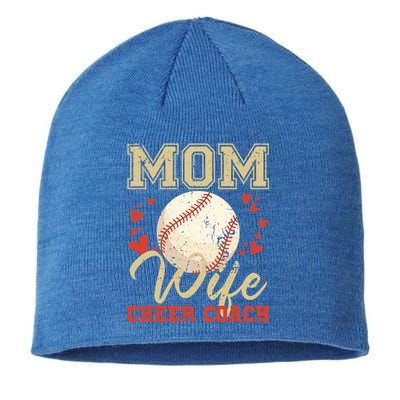 Mom Wife Cheer Coach Funny Baseball Coach Wife Cool Gift Sustainable Beanie