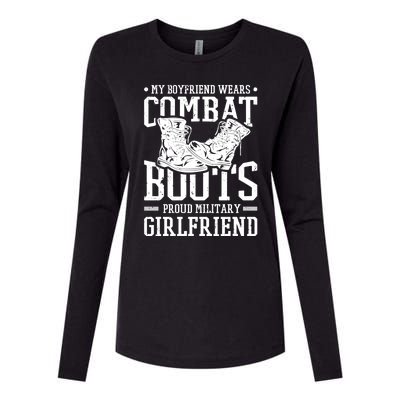 Military Wears Combat Boots Proud Army Friend Gift Womens Cotton Relaxed Long Sleeve T-Shirt