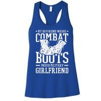 Military Wears Combat Boots Proud Army Friend Gift Women's Racerback Tank