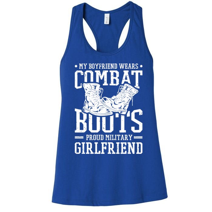 Military Wears Combat Boots Proud Army Friend Gift Women's Racerback Tank