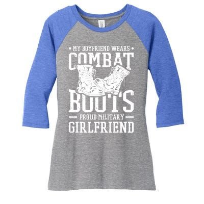 Military Wears Combat Boots Proud Army Friend Gift Women's Tri-Blend 3/4-Sleeve Raglan Shirt