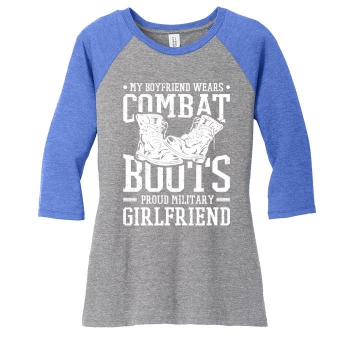 Military Wears Combat Boots Proud Army Friend Gift Women's Tri-Blend 3/4-Sleeve Raglan Shirt