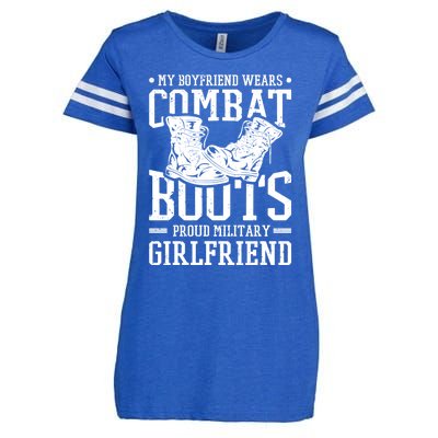 Military Wears Combat Boots Proud Army Friend Gift Enza Ladies Jersey Football T-Shirt