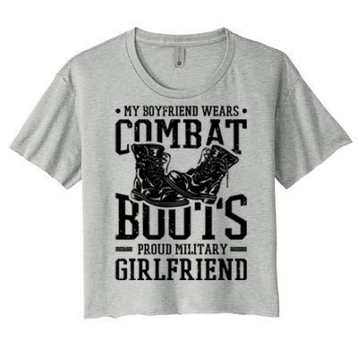 Military Wears Combat Boots Proud Army Friend Gift Women's Crop Top Tee