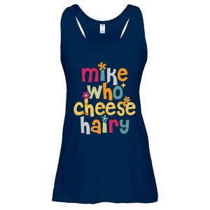 Mike Who Cheese Hairy Funny Word Play Humor Ladies Essential Flowy Tank