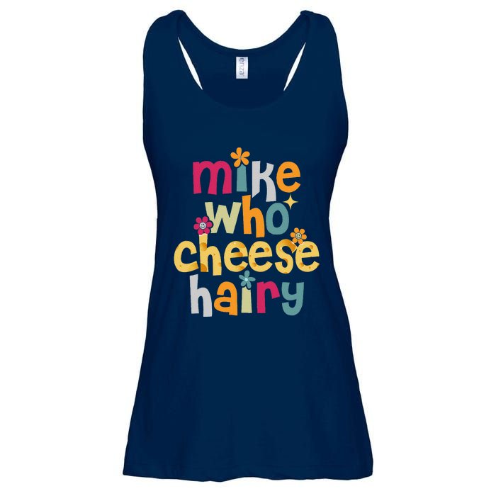 Mike Who Cheese Hairy Funny Word Play Humor Ladies Essential Flowy Tank