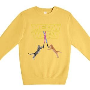 Meow Wars Cat Funny Gifts For Cats Loverss Gift Premium Crewneck Sweatshirt