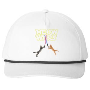 Meow Wars Cat Funny Gifts For Cats Loverss Gift Snapback Five-Panel Rope Hat