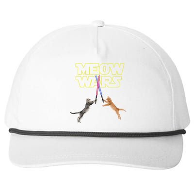 Meow Wars Cat Funny Gifts For Cats Loverss Gift Snapback Five-Panel Rope Hat