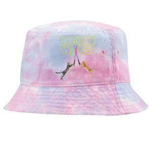 Meow Wars Cat Funny Gifts For Cats Loverss Gift Tie-Dyed Bucket Hat