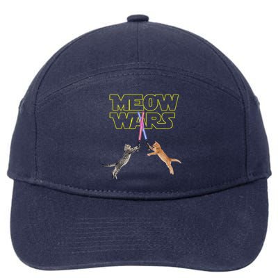 Meow Wars Cat Funny Gifts For Cats Loverss Gift 7-Panel Snapback Hat