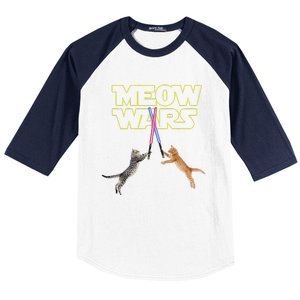 Meow Wars Cat Funny Gifts For Cats Loverss Gift Baseball Sleeve Shirt