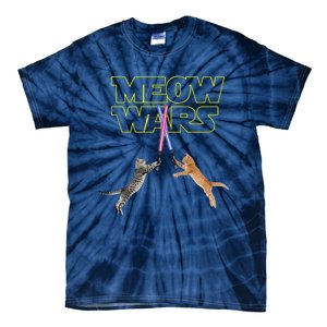 Meow Wars Cat Funny Gifts For Cats Loverss Gift Tie-Dye T-Shirt