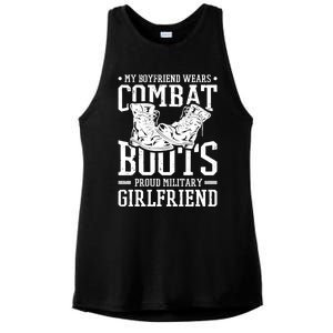 Military Wears Combat Boots Proud Army Friend Gift Ladies PosiCharge Tri-Blend Wicking Tank