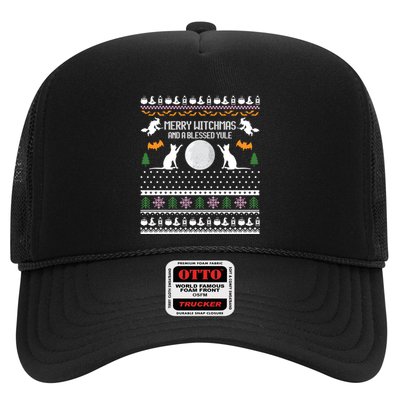 Merry Witchmas Cat Ugly Christmas Sweaters Gift Trucker Hat